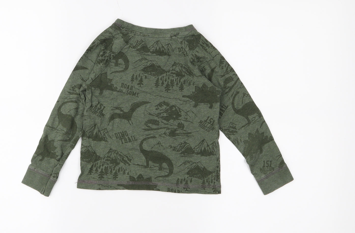 TU Boys Green  Jersey Basic T-Shirt Size 3-4 Years  - Dinosaur