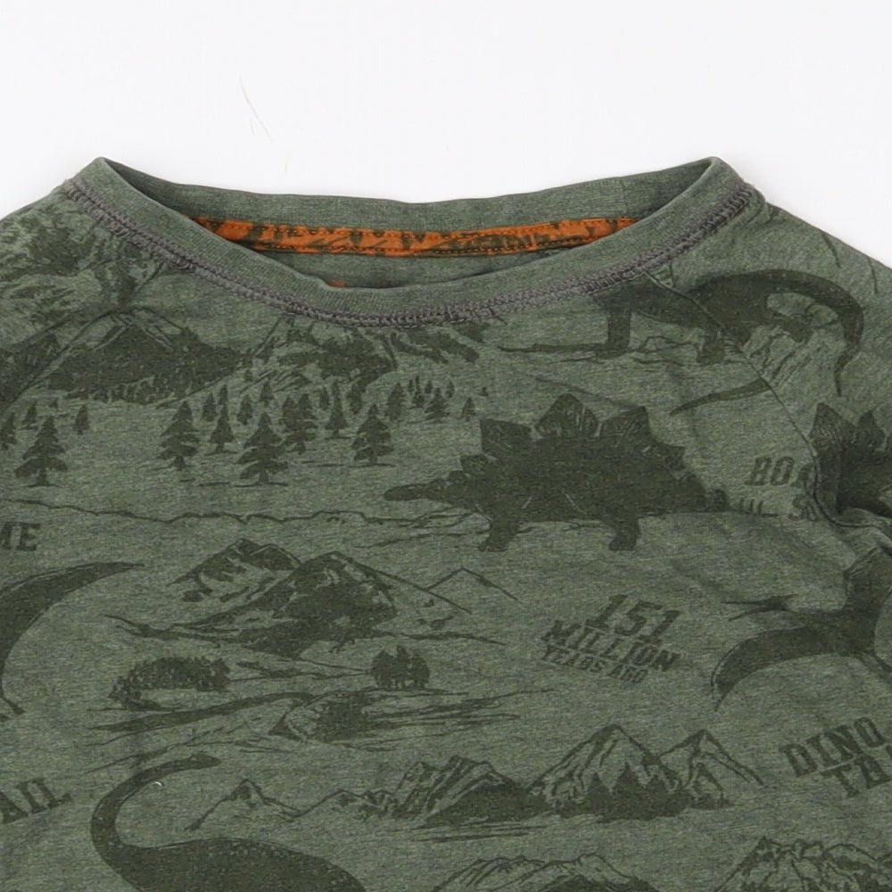 TU Boys Green  Jersey Basic T-Shirt Size 3-4 Years  - Dinosaur