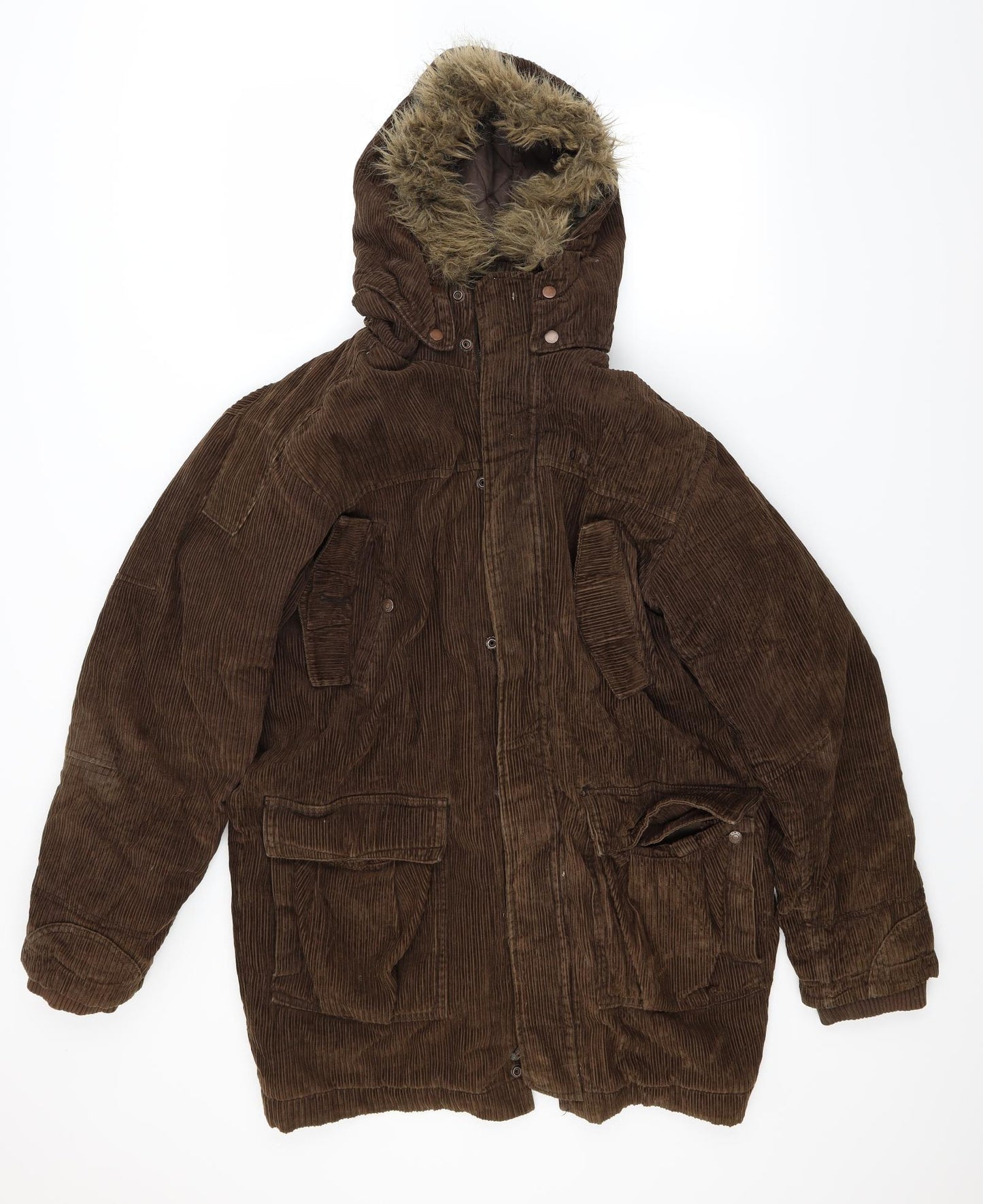 O Neill Mens Brown  Corduroy Overcoat Coat Size M
