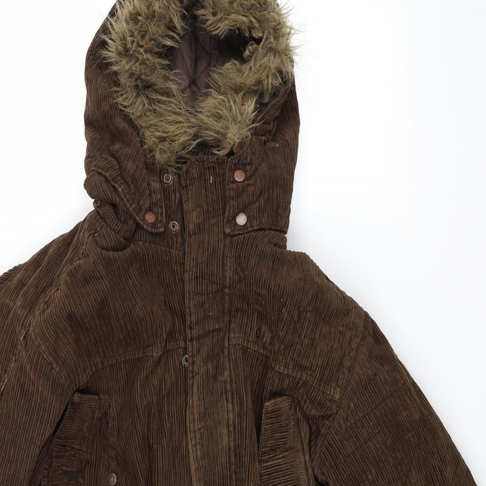 O Neill Mens Brown  Corduroy Overcoat Coat Size M