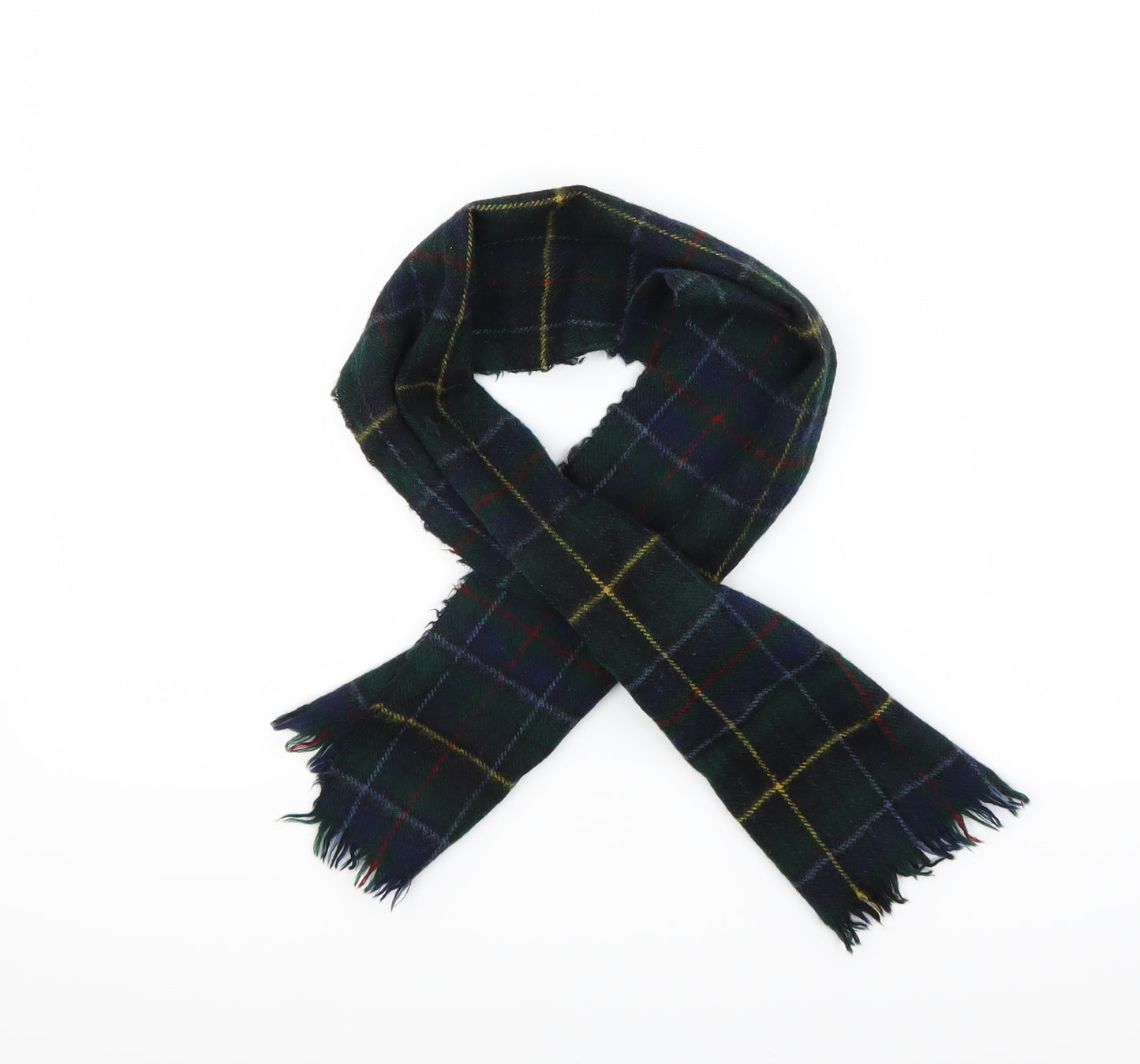 Preworn Unisex Green Check   Scarf