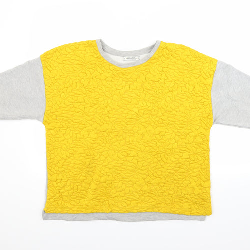 Pull & Bear Womens Yellow   Pullover Sweatshirt Size M