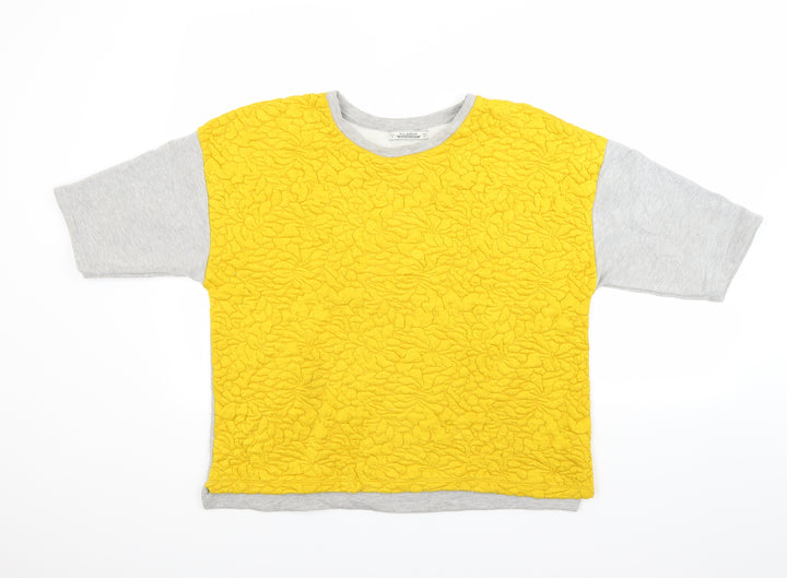 Pull & Bear Womens Yellow   Pullover Sweatshirt Size M