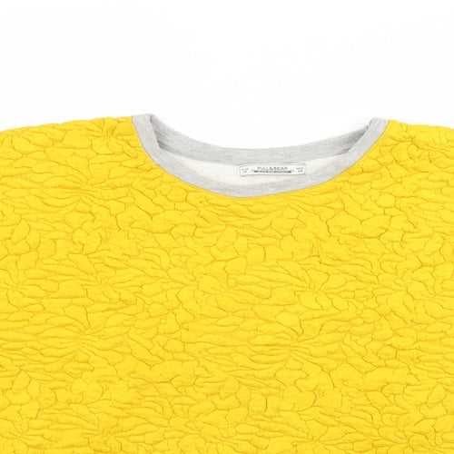Pull & Bear Womens Yellow   Pullover Sweatshirt Size M