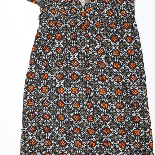 Preworn Womens Black Floral  Top Dress One Size