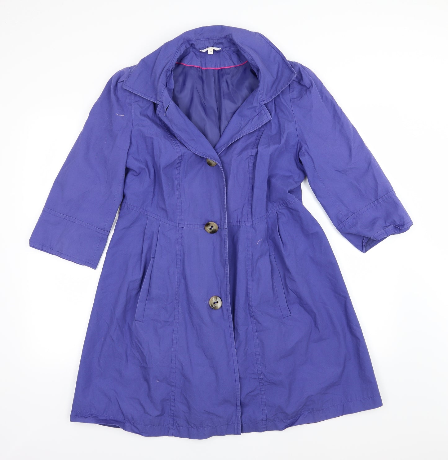 Marks and Spencer Womens Purple   Overcoat Coat Size 14