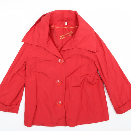 Lebek Womens Red   Overcoat Coat Size 10