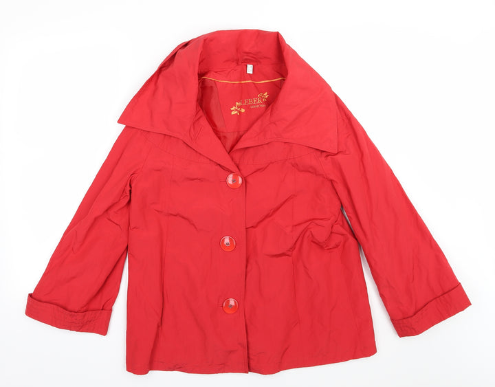 Lebek Womens Red   Overcoat Coat Size 10