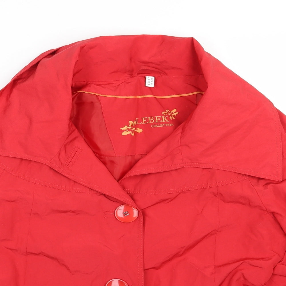 Lebek Womens Red   Overcoat Coat Size 10