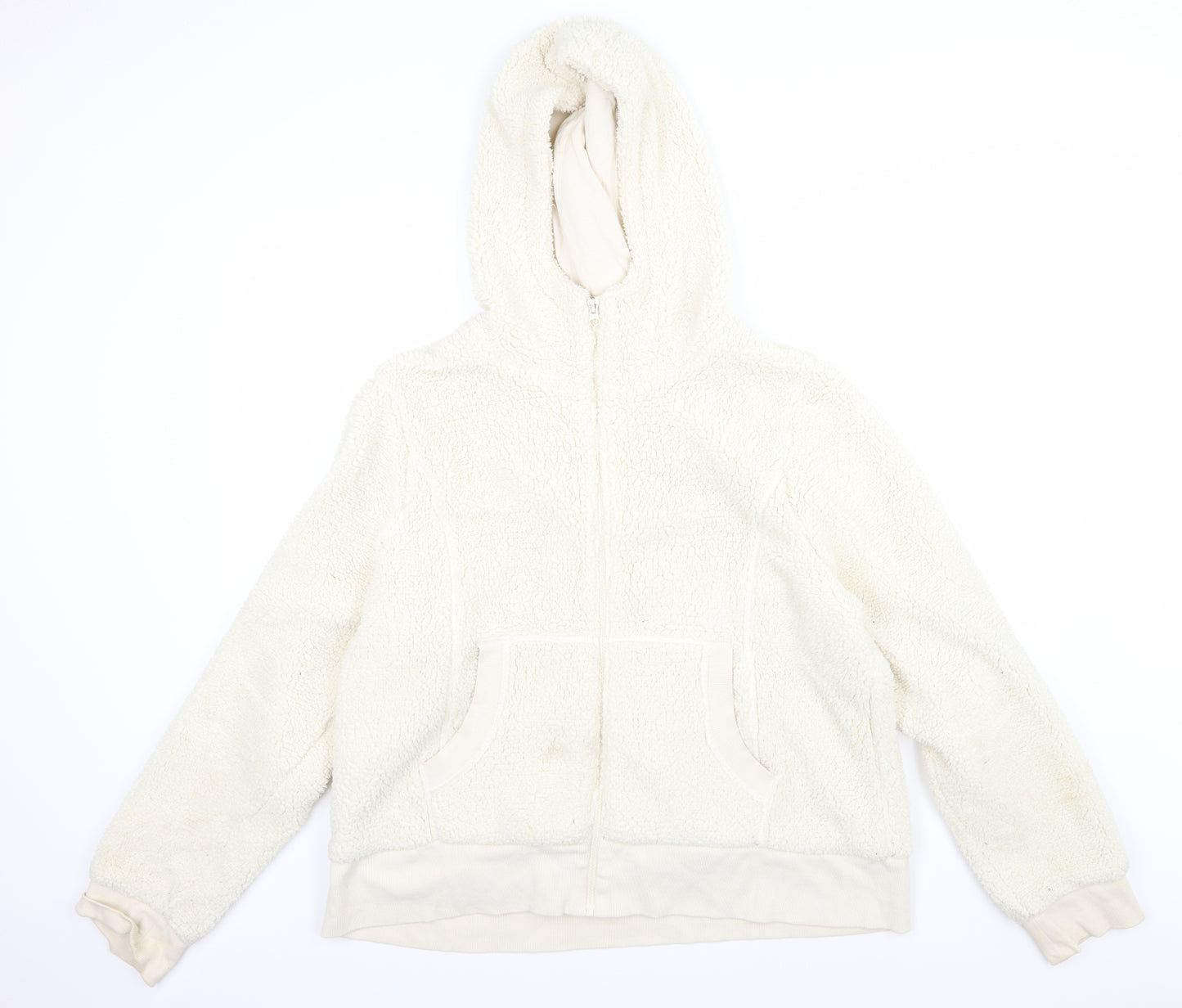 George Womens Ivory  Fleece Full Zip Hoodie Size 24