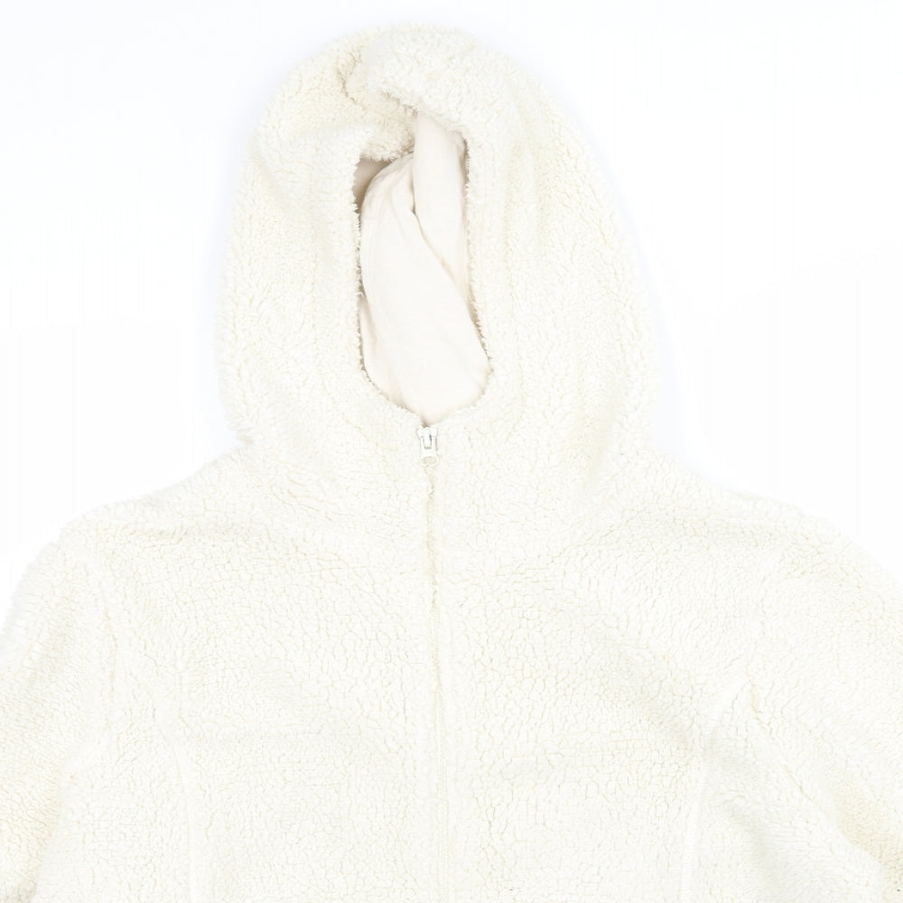 George Womens Ivory  Fleece Full Zip Hoodie Size 24