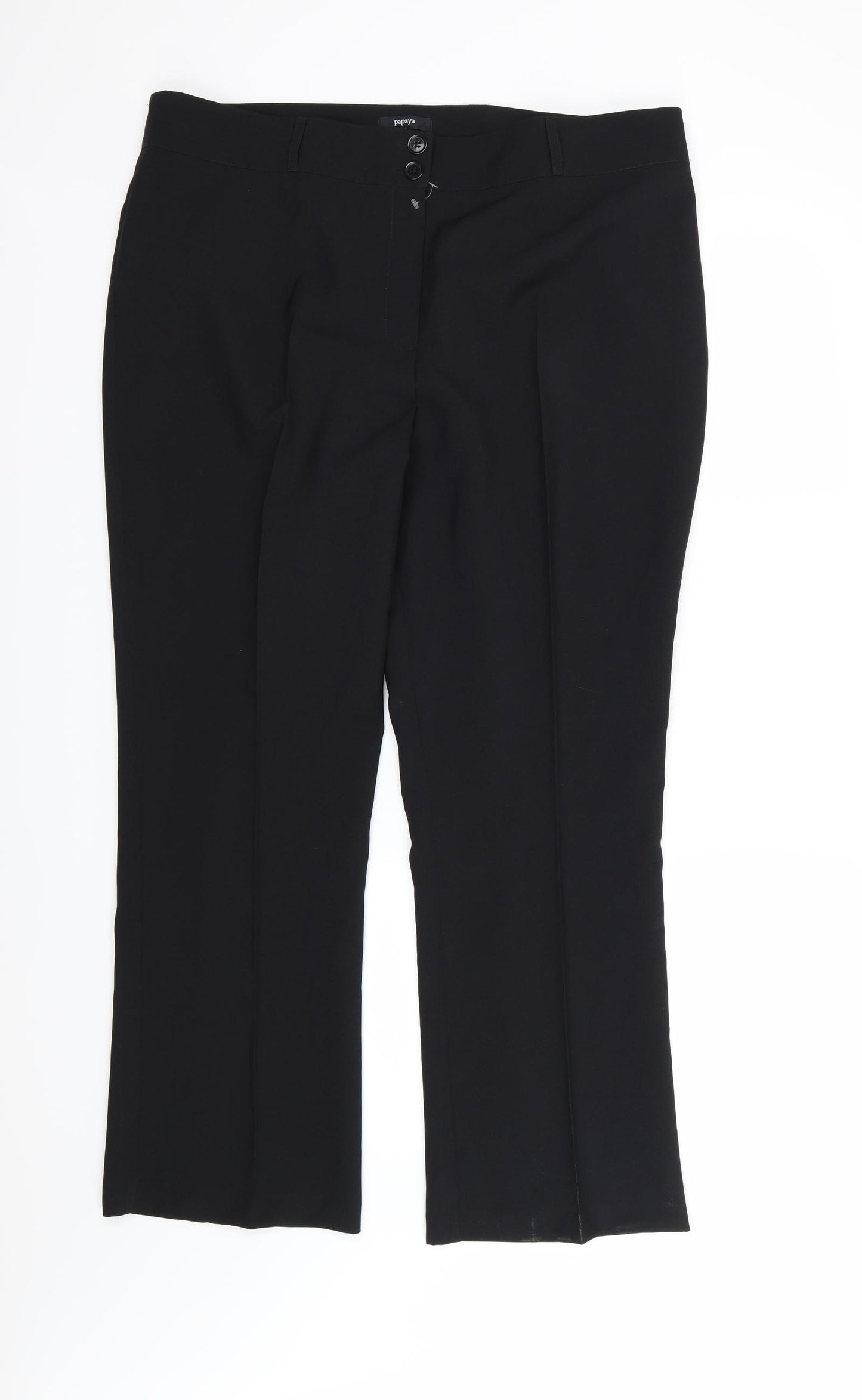 Papaya Womens Black  Rayon Trousers  Size 18 L29 in