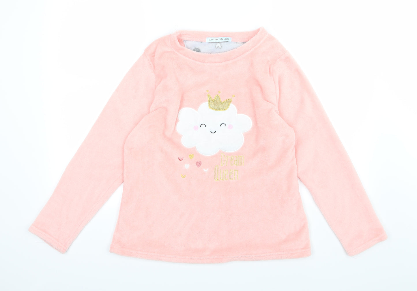 Just Like You Womens Pink  Fleece Top Pyjama Top Size M  - Dream Queen