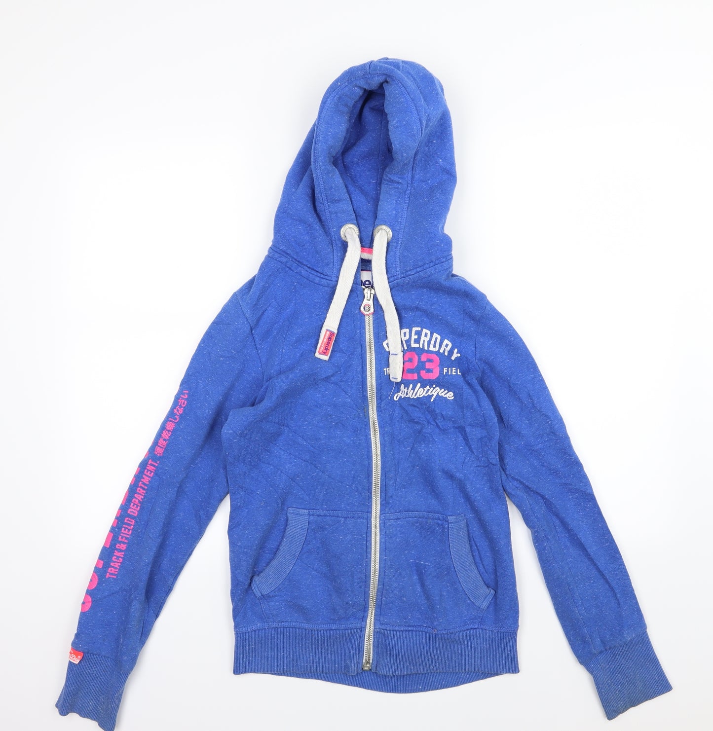 Superdry Womens Blue  Jersey Full Zip Hoodie Size S