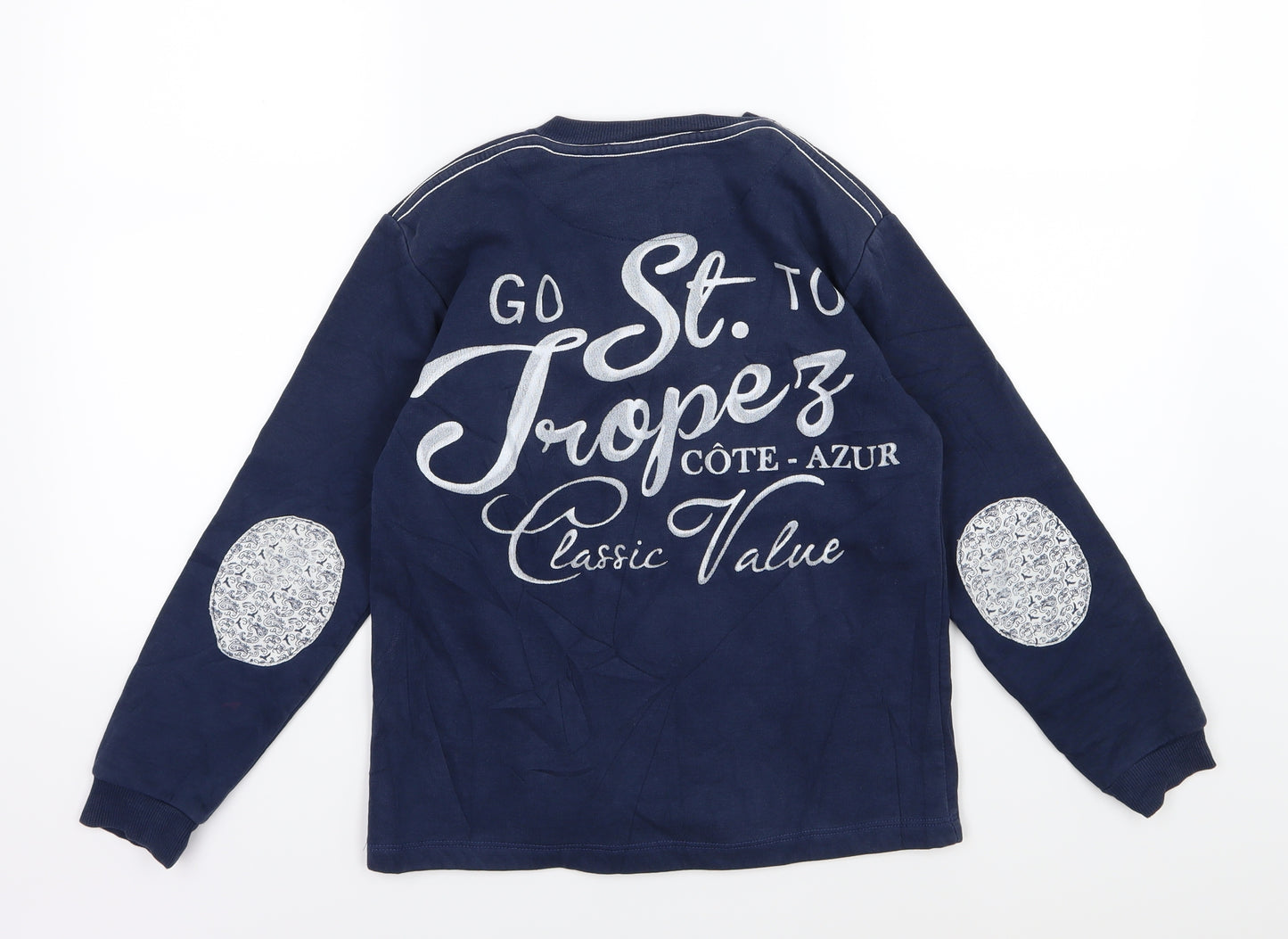 Divonette Girls Blue Paisley Jersey Pullover Sweatshirt Size 11 Years