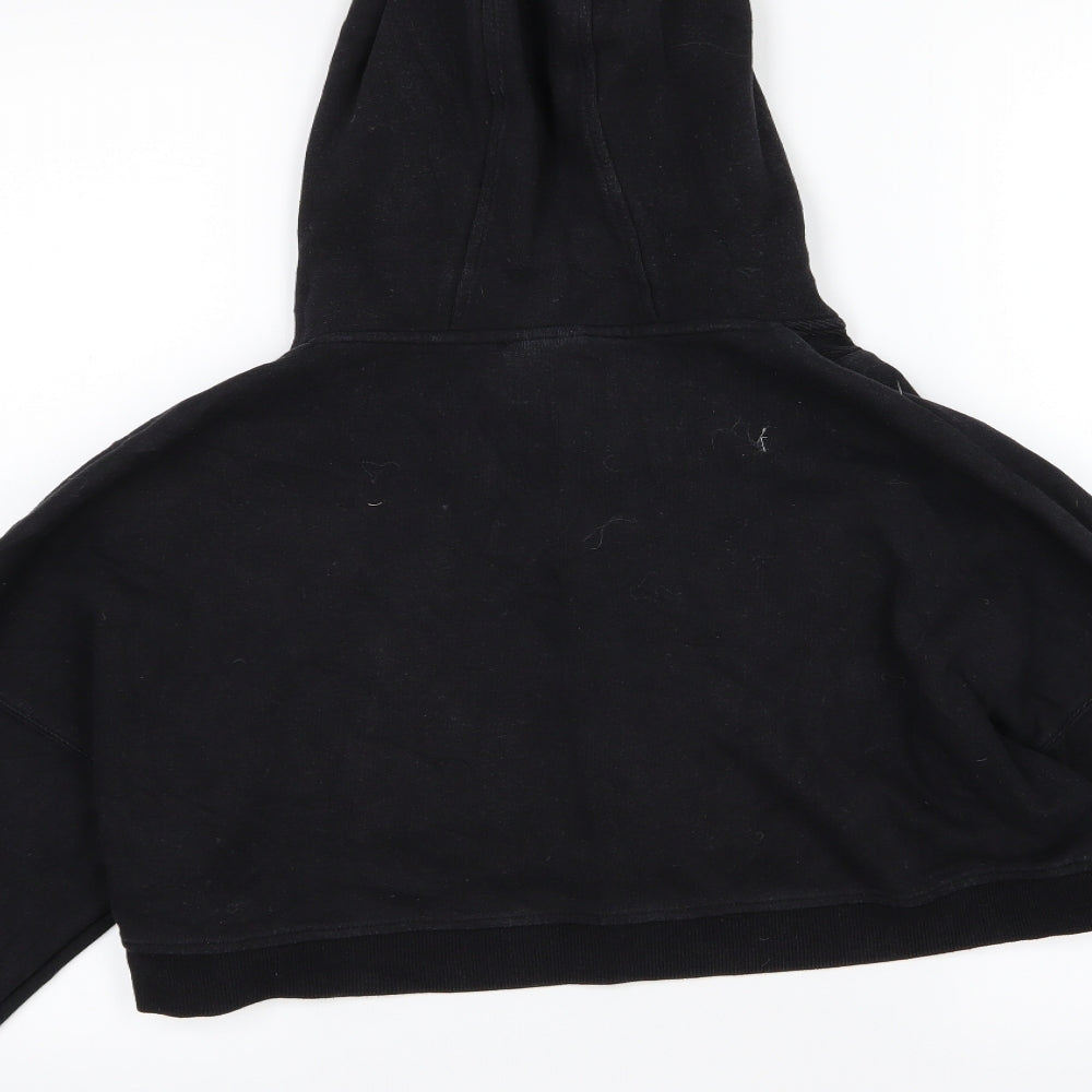 USA Pro Womens Black  Jersey Pullover Hoodie Size 12  - cropped