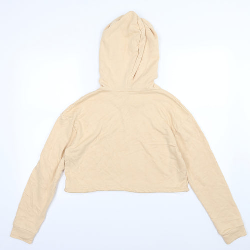 South Beach Womens Beige  Jersey Pullover Hoodie Size 8  - cropped