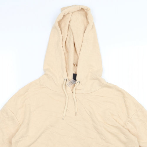South Beach Womens Beige  Jersey Pullover Hoodie Size 8  - cropped