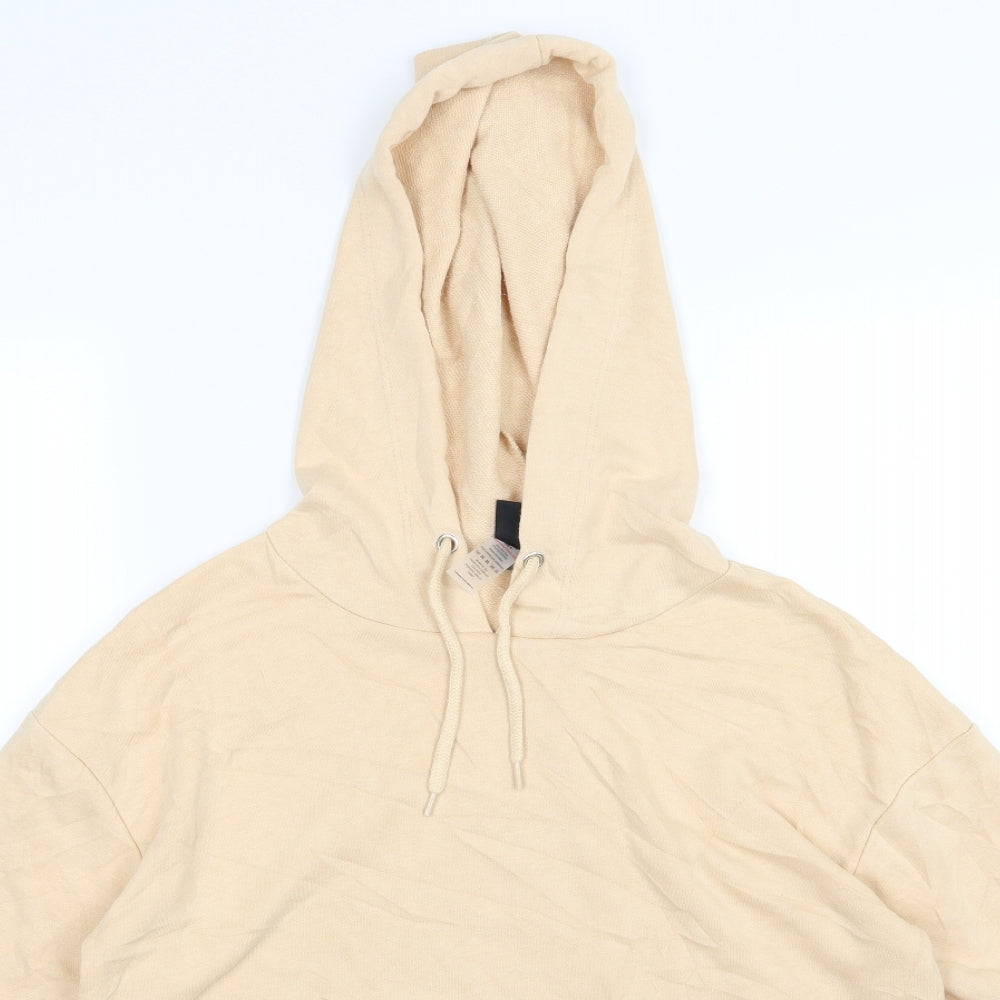 South Beach Womens Beige  Jersey Pullover Hoodie Size 8  - cropped