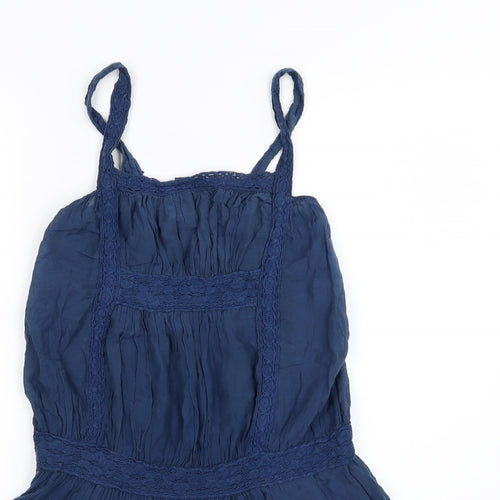 Nekane Womens Blue  Woven Basic Blouse Size S