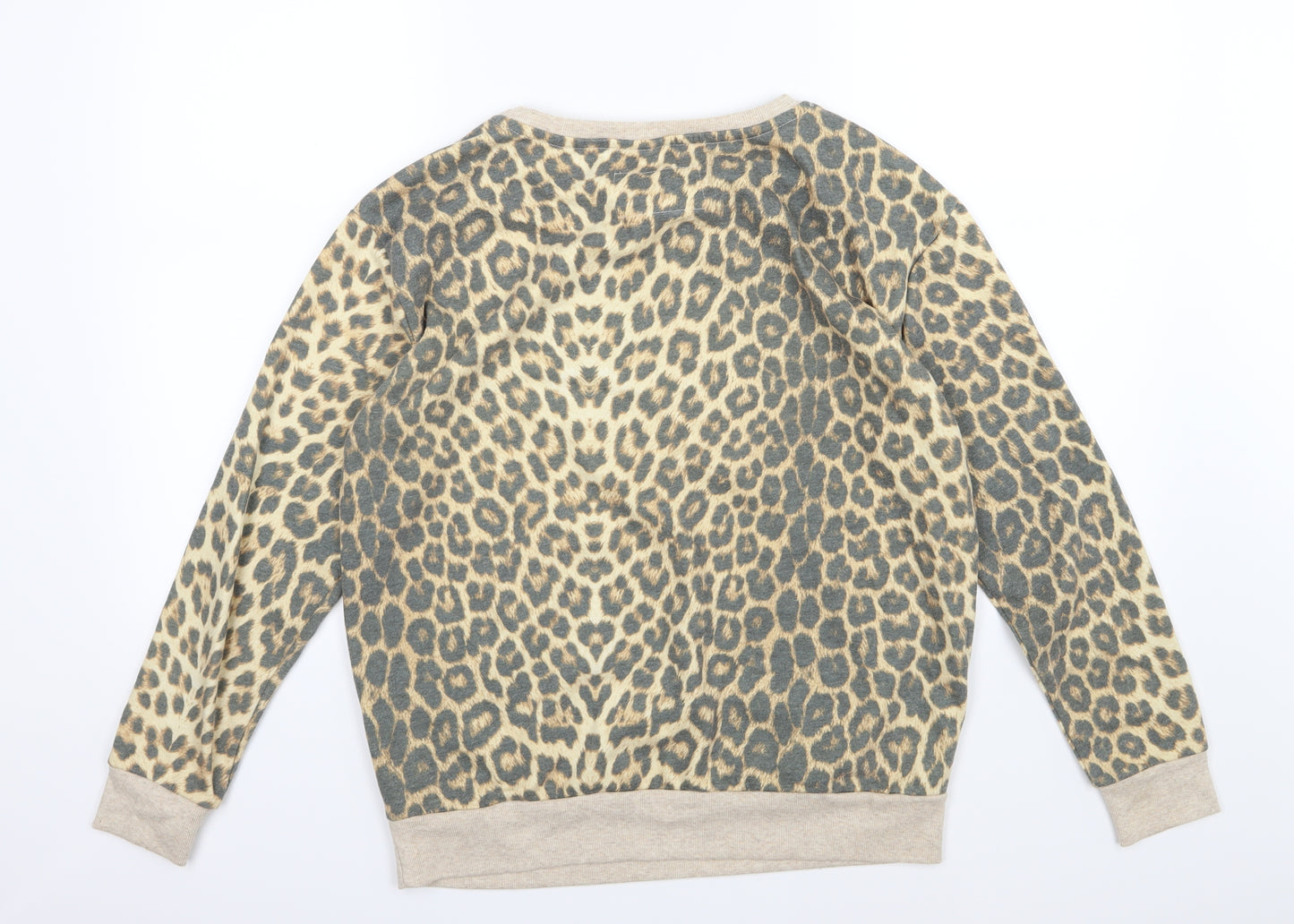 Atmosphere Womens Brown Animal Print Jersey Pullover Sweatshirt Size 14