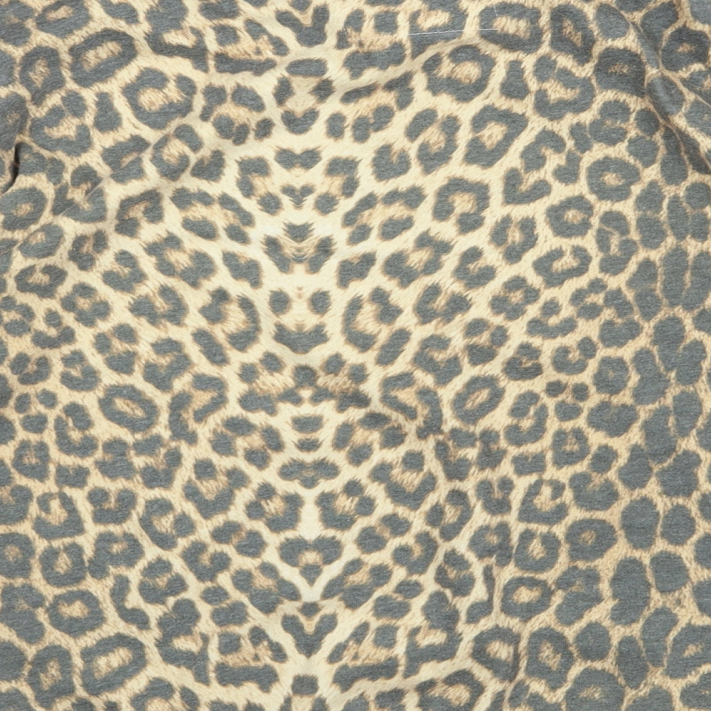 Atmosphere Womens Brown Animal Print Jersey Pullover Sweatshirt Size 14