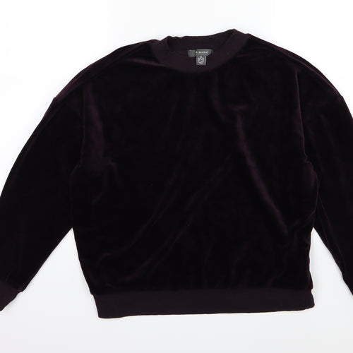 Primark Womens Purple  Velour Pullover Sweatshirt Size XS