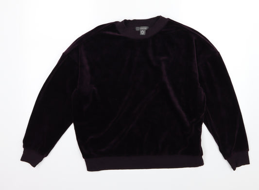 Primark Womens Purple  Velour Pullover Sweatshirt Size XS