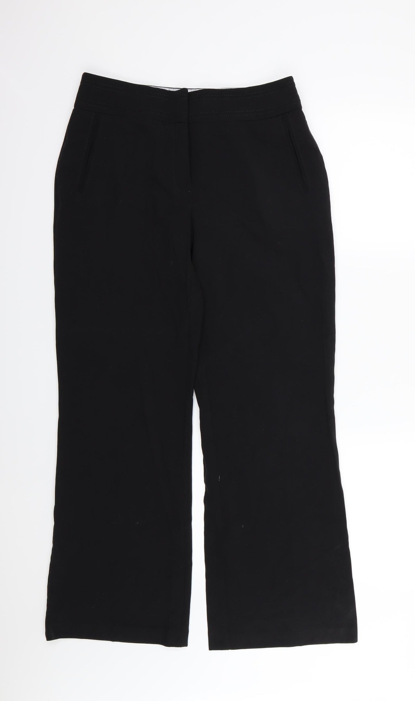 Marks and Spencer Womens Black  Rayon Trousers  Size 12 L30 in