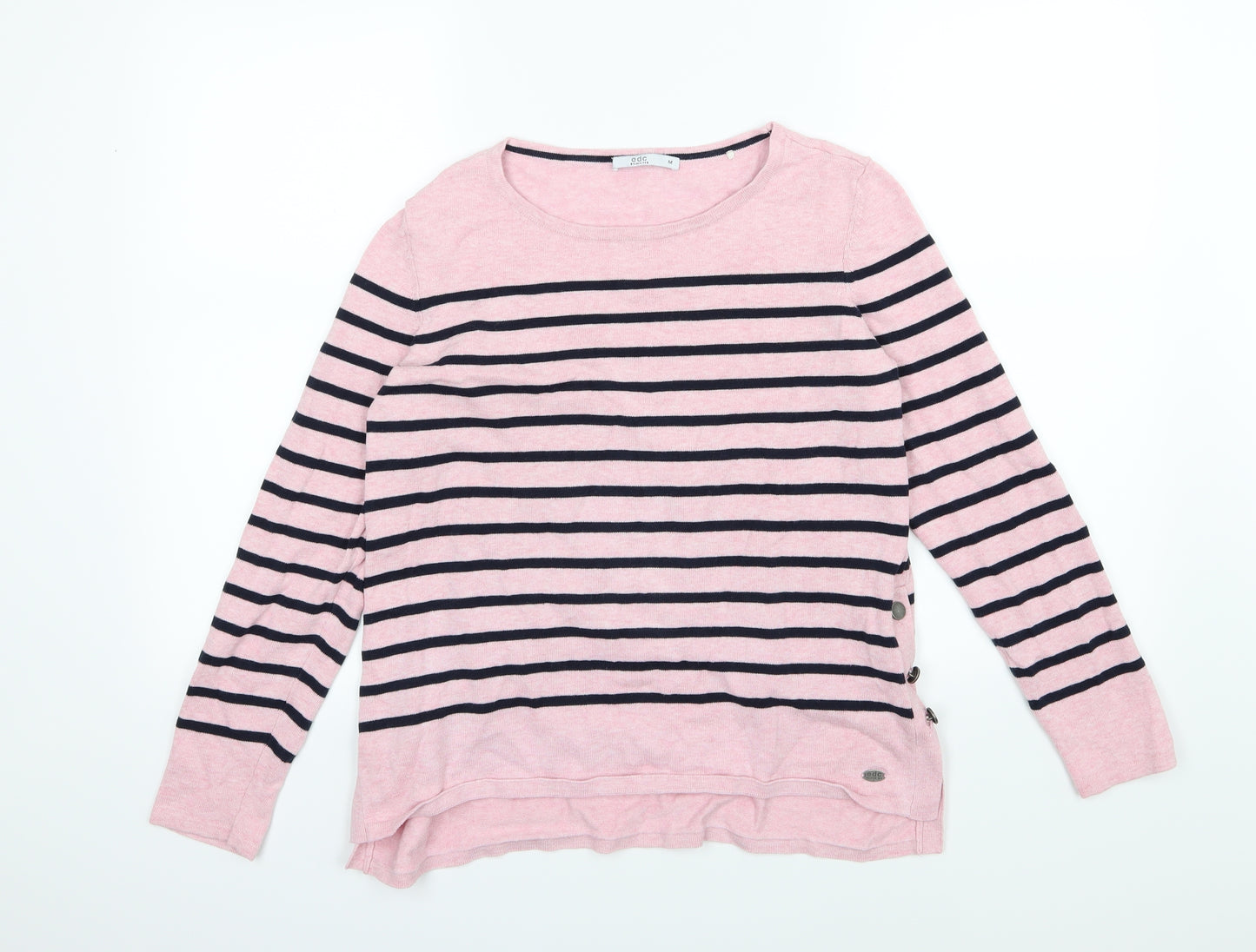 EDC Womens Pink Striped Knit Pullover Jumper Size M