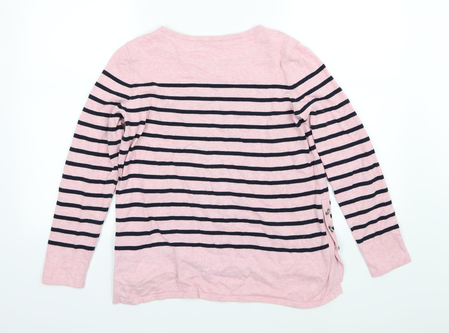 EDC Womens Pink Striped Knit Pullover Jumper Size M