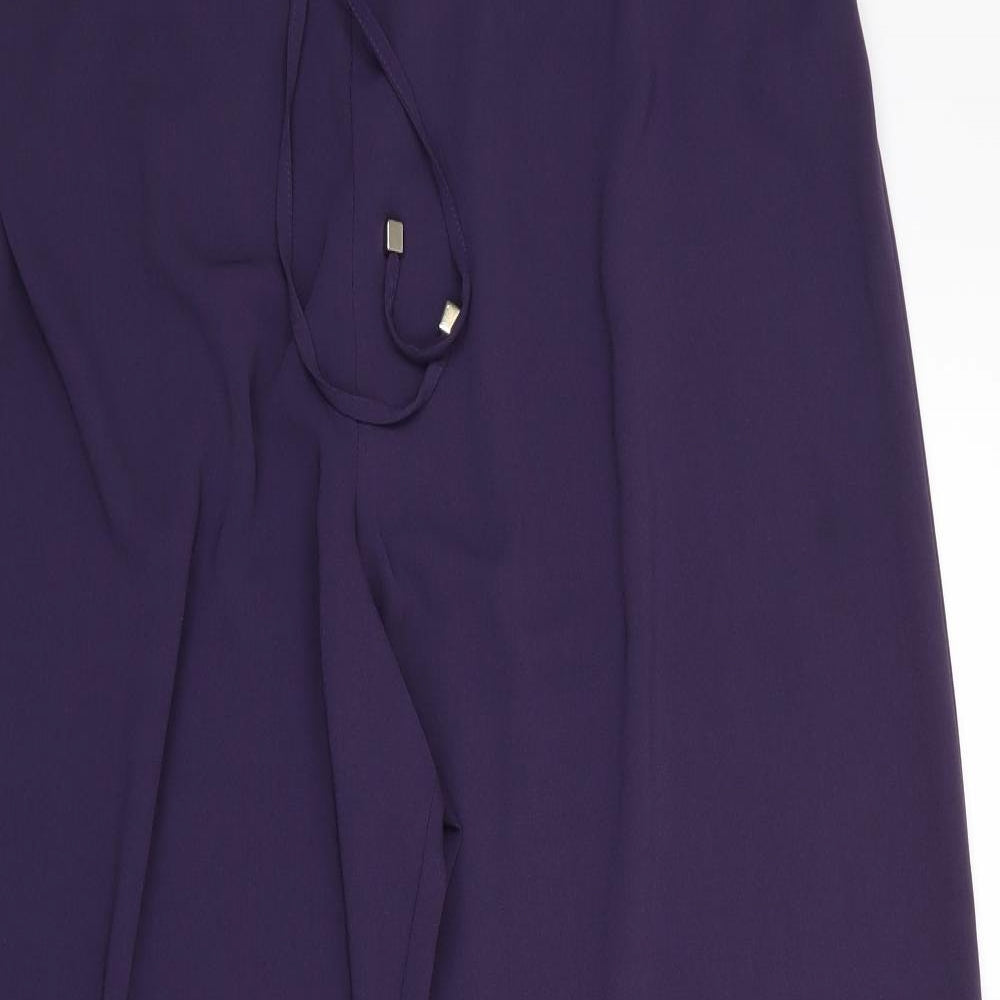 Evans Womens Purple  Chiffon Trousers  Size 22 L28 in