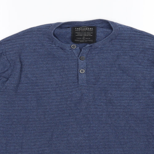 Thread Bare Mens Blue  Knit Pullover Jumper Size L
