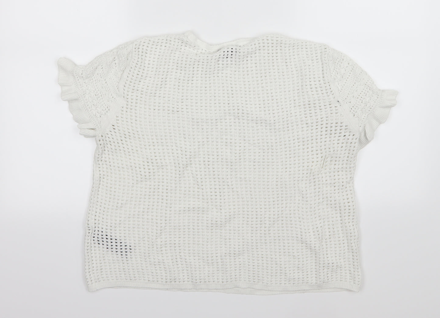 Topshop Womens White  Knit Pullover Jumper Size 14