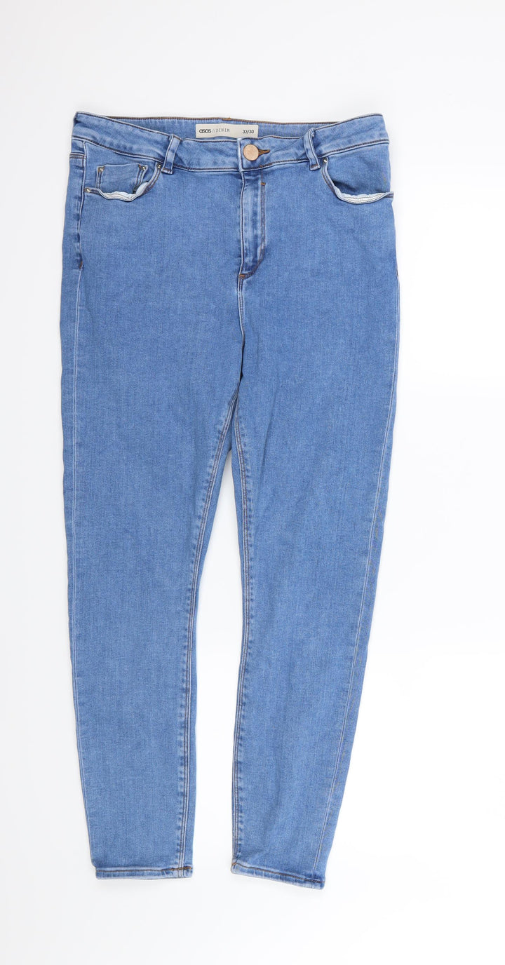 ASOS Womens Blue Denim Skinny Jeans Size 33 in L30 in