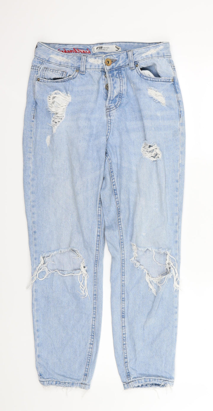 FB sister Womens Blue  Denim Tapered Jeans Size S L26 in - Girlfriend Fit