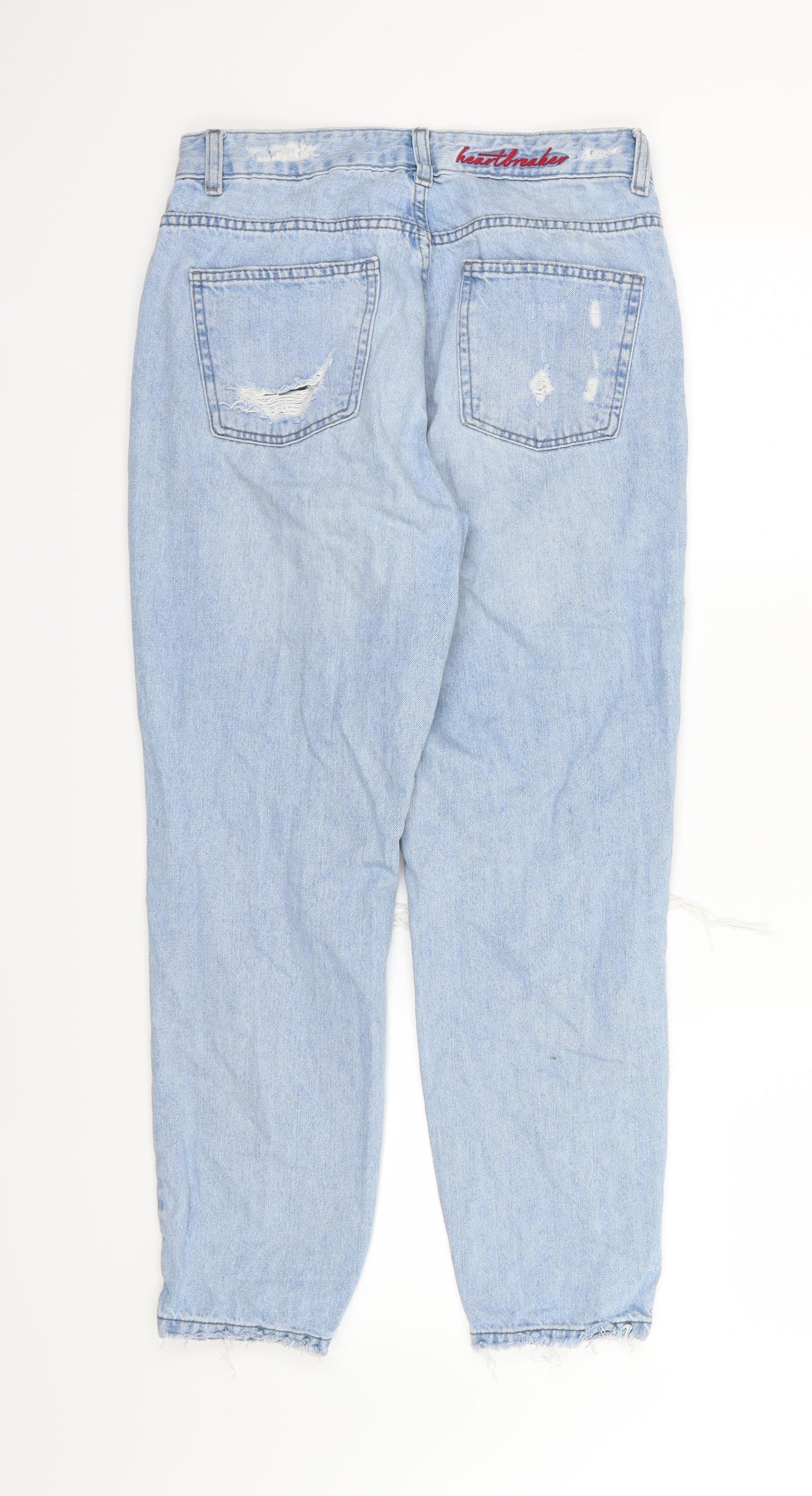 FB sister Womens Blue  Denim Tapered Jeans Size S L26 in - Girlfriend Fit