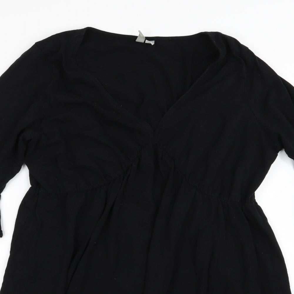 ASOS Womens Black  Jersey T-Shirt Dress  Size 16