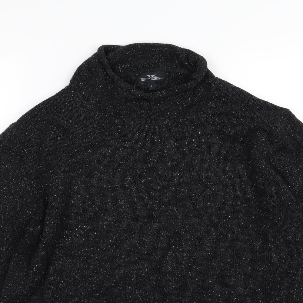NEXT Mens Black  Knit Pullover Jumper Size L