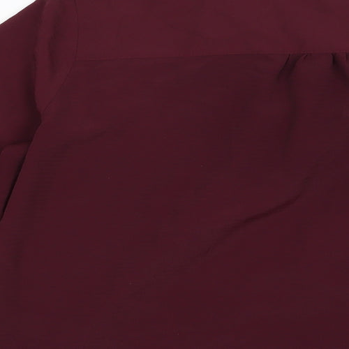 Marks and Spencer Womens Purple  Chiffon Basic Blouse Size 14  - Burgundy