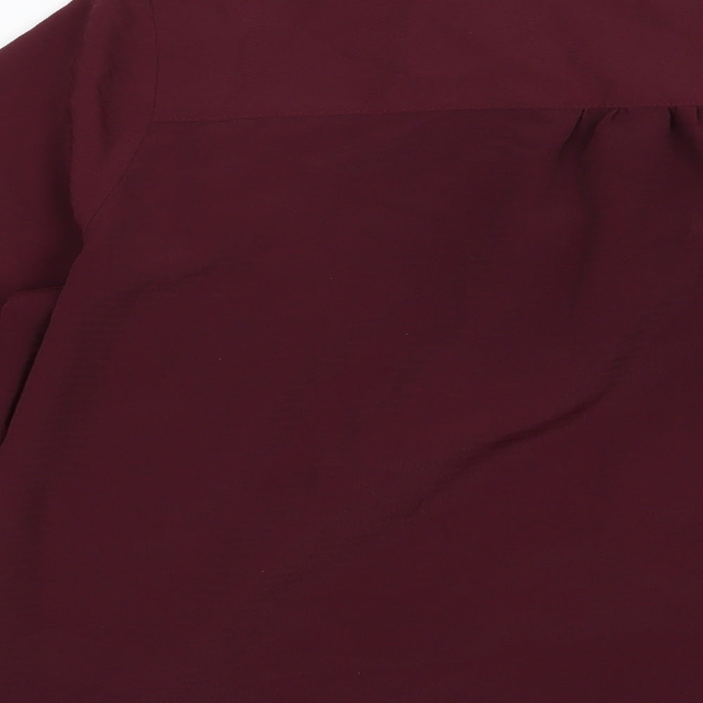 Marks and Spencer Womens Purple  Chiffon Basic Blouse Size 14  - Burgundy