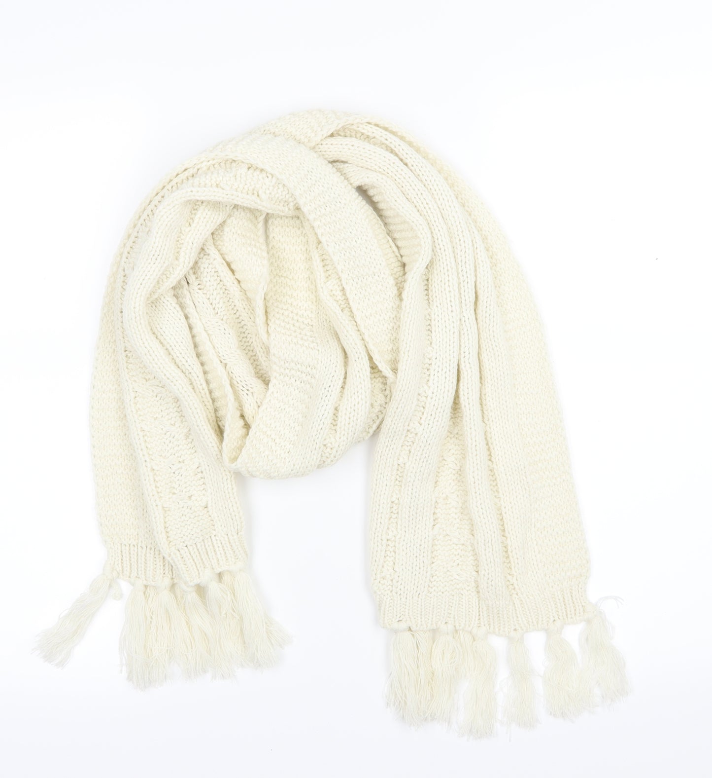 Studio Womens Ivory  Knit  Scarf