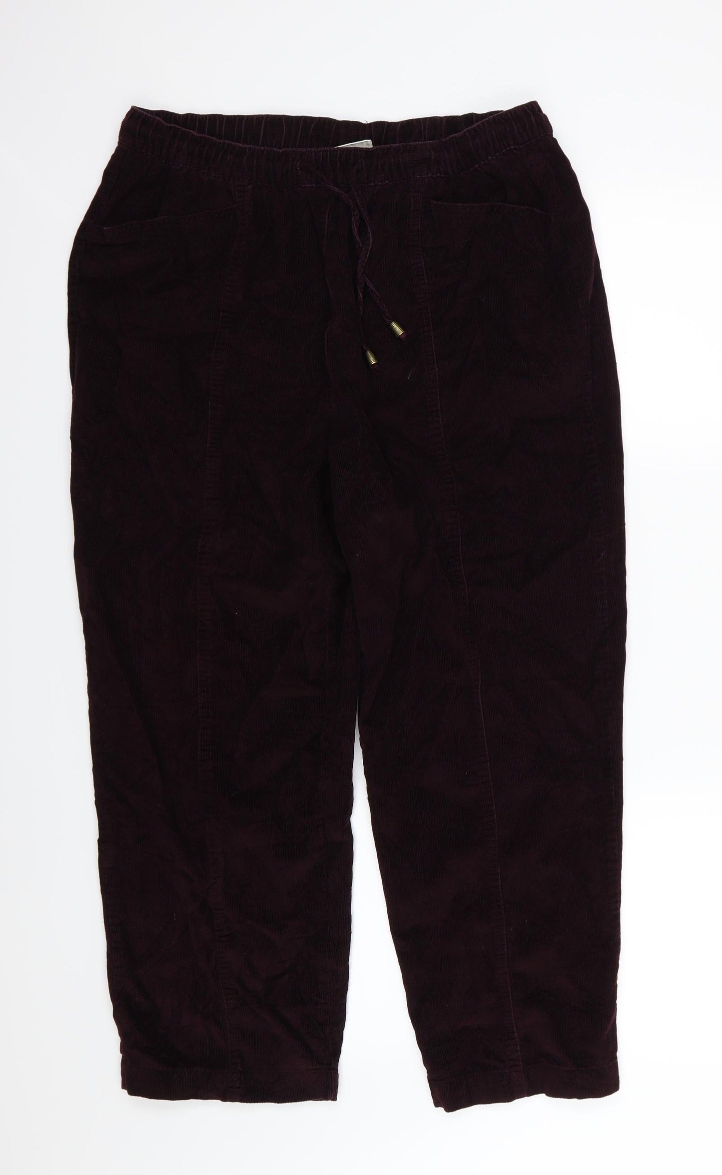 EWM Womens Purple  Corduroy Trousers  Size 18 L27 in - Burgundy