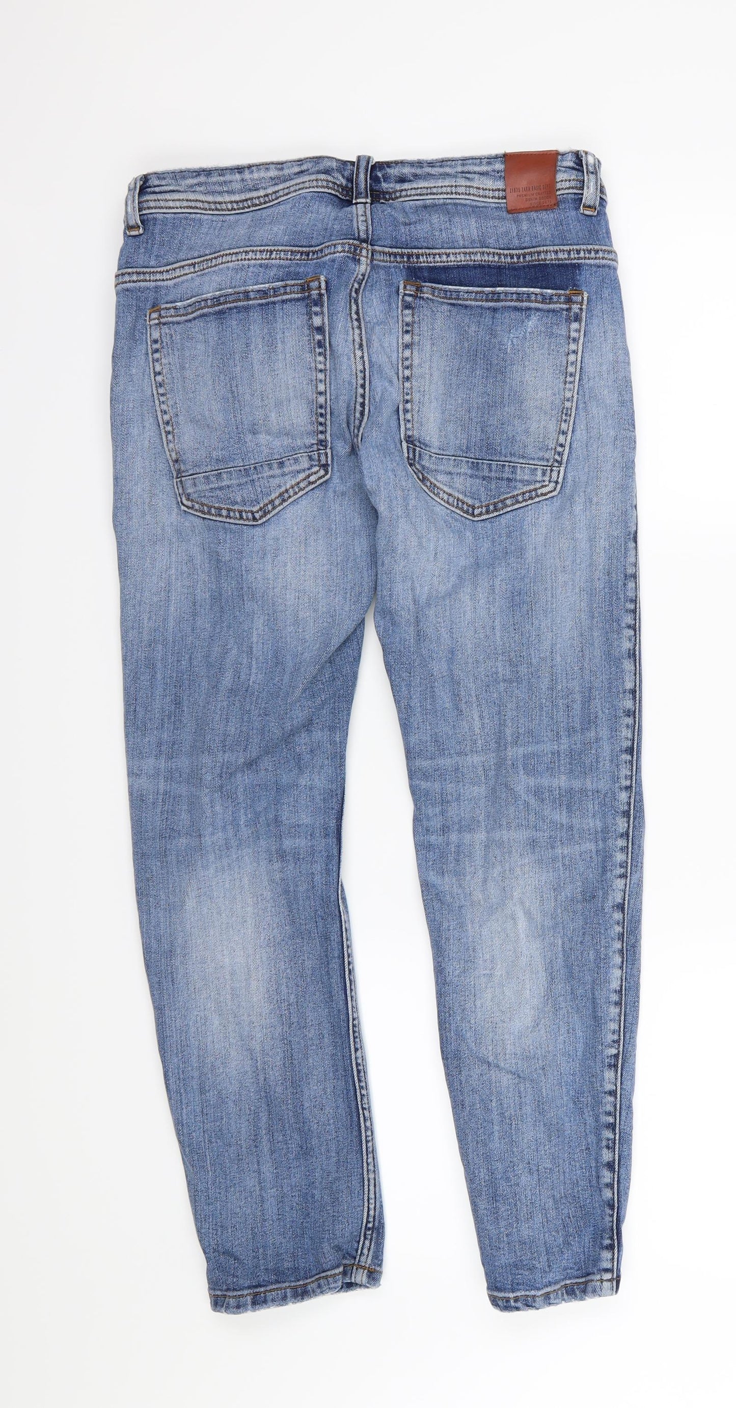 Zara Womens Blue  Denim Straight Jeans Size 10 L26 in