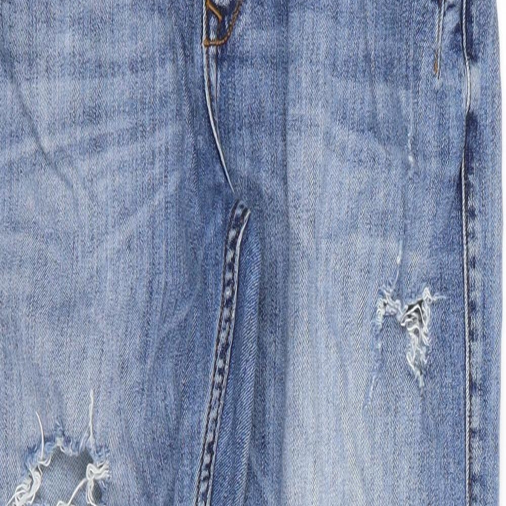 Zara Womens Blue  Denim Straight Jeans Size 10 L26 in