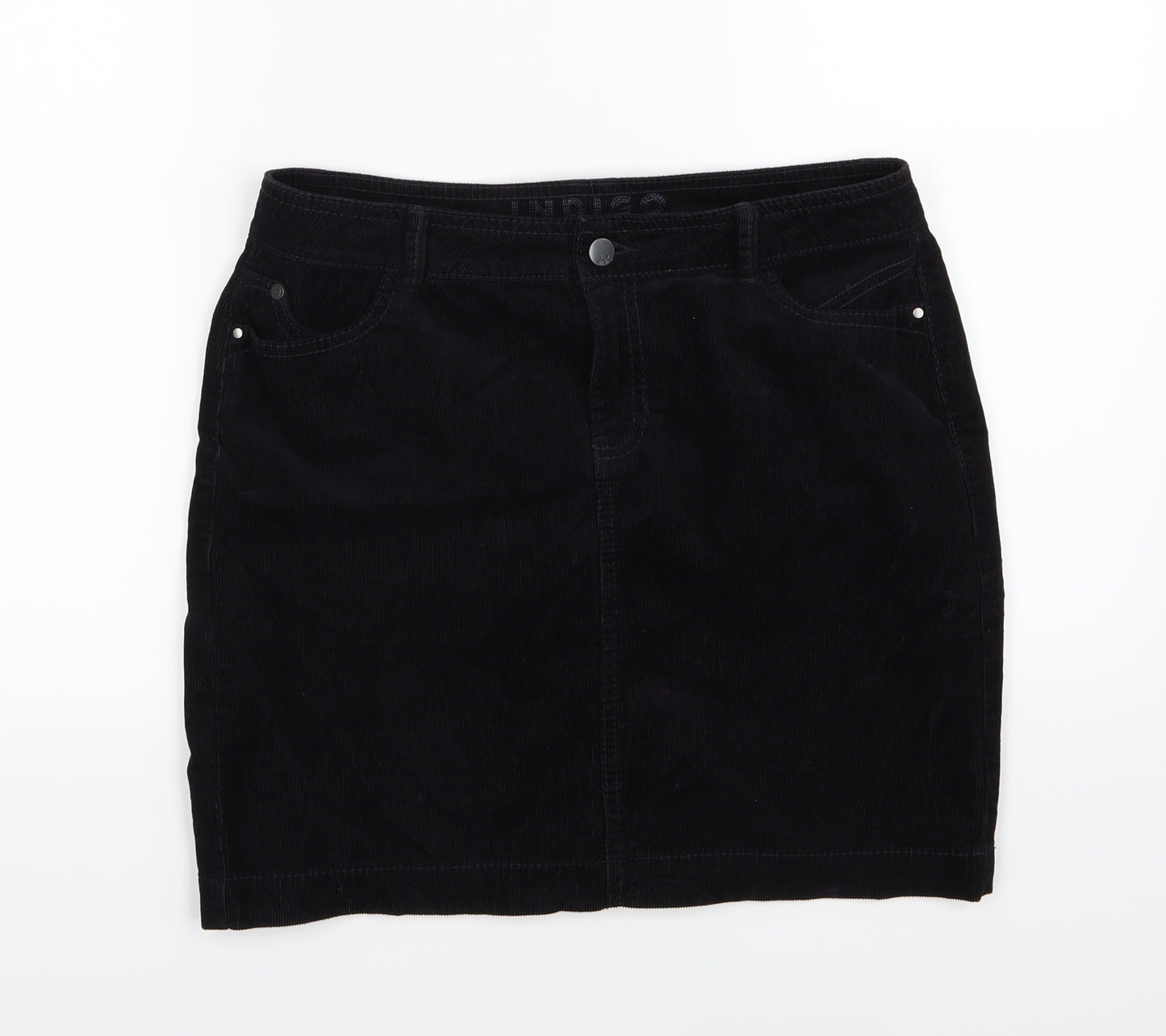 Marks and Spencer Womens Black  Corduroy A-Line Skirt Size 10