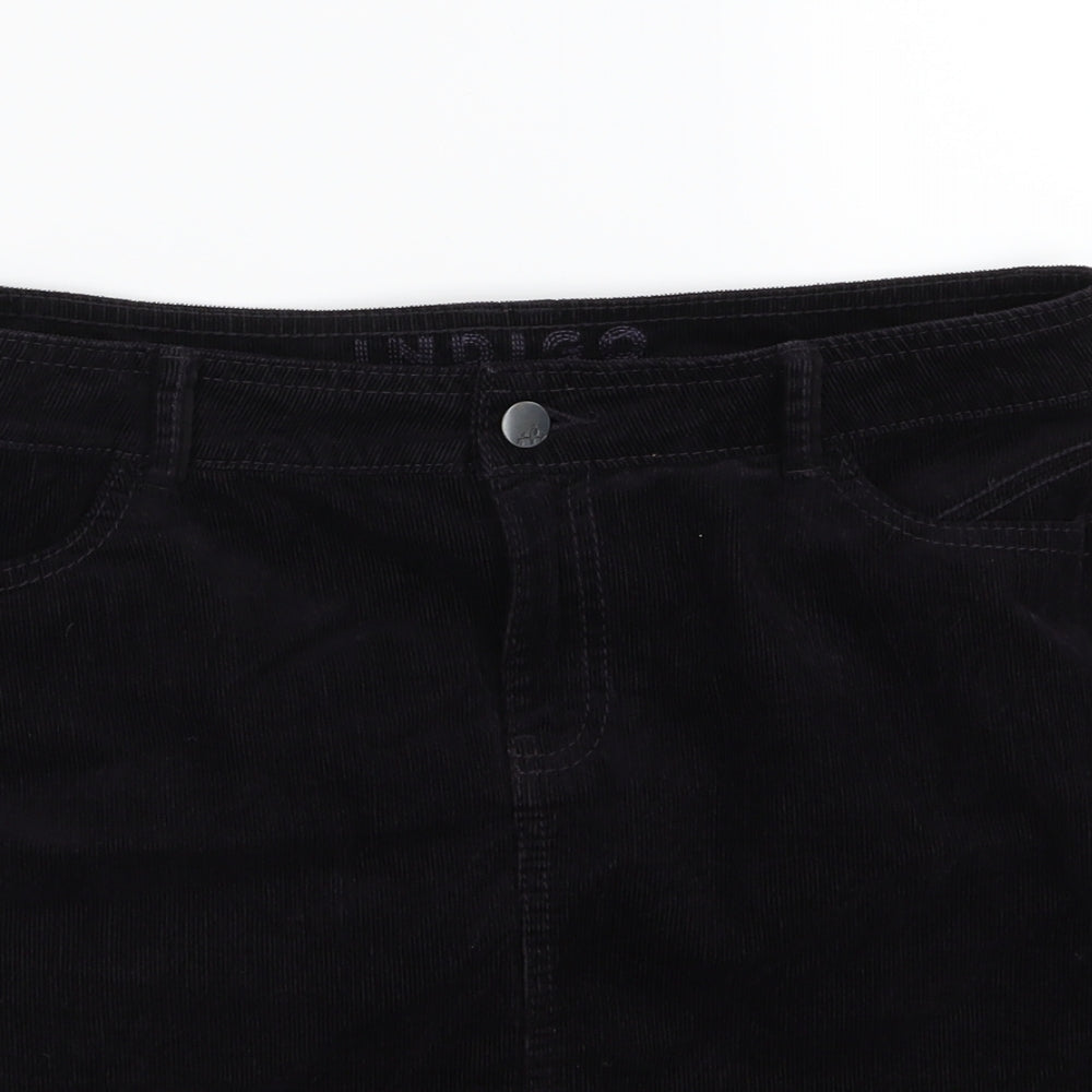 Marks and Spencer Womens Black  Corduroy A-Line Skirt Size 10