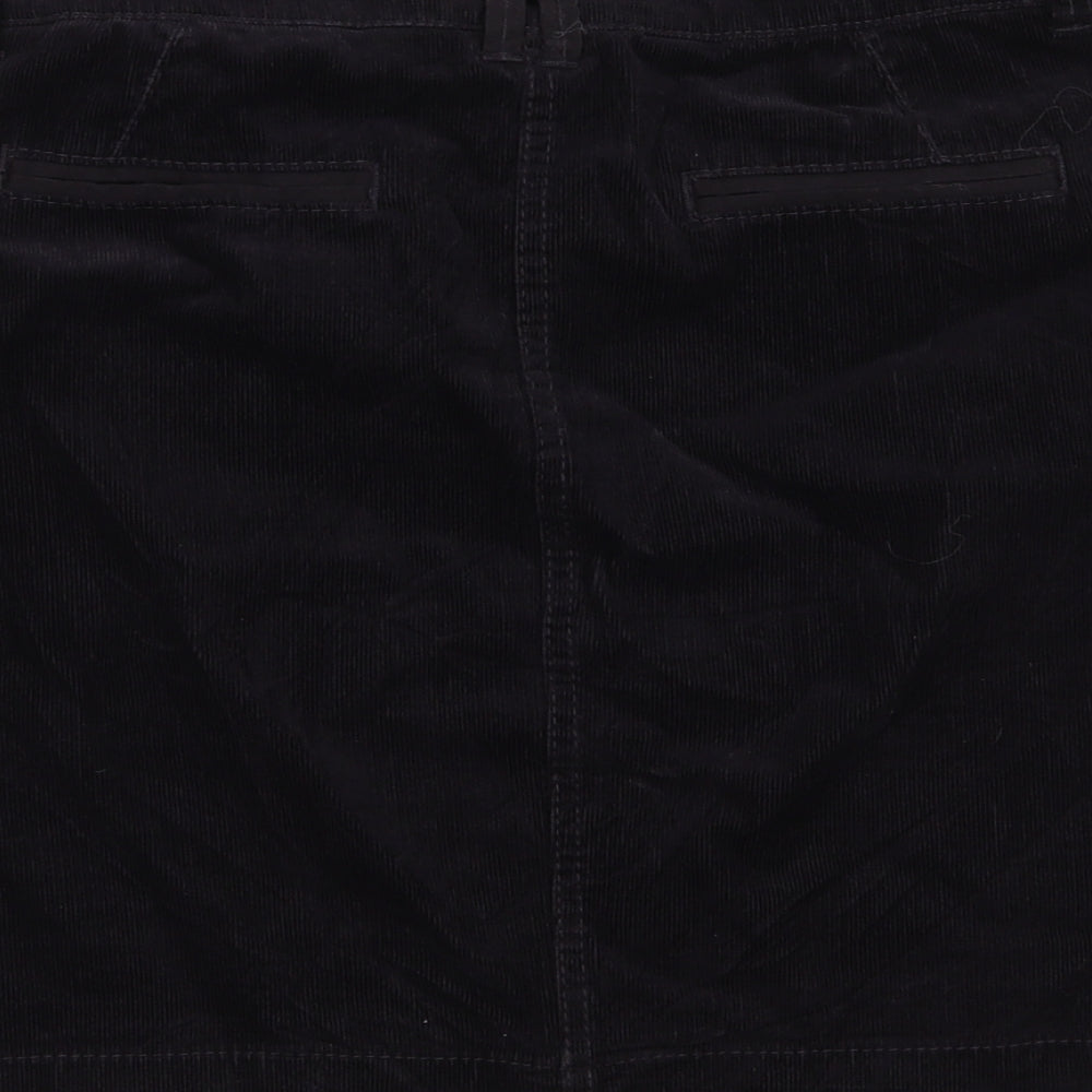 Marks and Spencer Womens Black  Corduroy A-Line Skirt Size 10