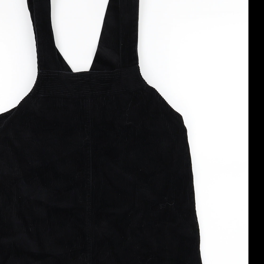 Dorothy Perkins Womens Black  Corduroy Pinafore/Dungaree Dress  Size 10