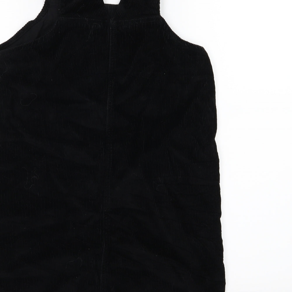 Dorothy Perkins Womens Black  Corduroy Pinafore/Dungaree Dress  Size 10
